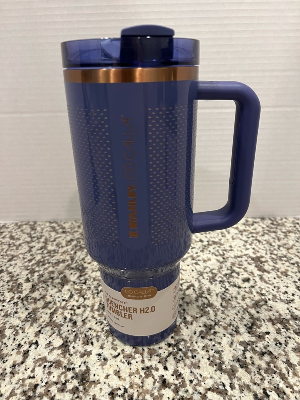Stanley Quencher H2.0 Tumbler - Blue with Gold Accent 40 ounce Brand new.